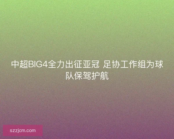 中超BIG4全力出征亚冠 足协工作组为球队保驾护航